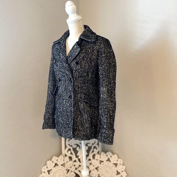 Express womens coat ploy/wool blend with gold trimmed buttons size small - Picture 3 of 14